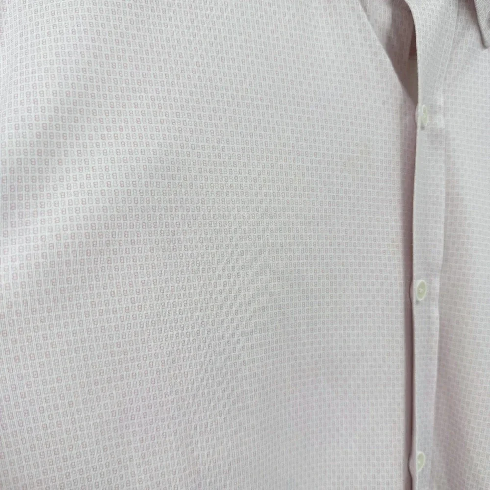 Buttercloth Mens XL Button‎ Down Shirt Pink Icy Cotton Regular Fit Long Sleeve